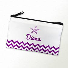 Purpur Seestern Wellen Kosmetiktasche 10,2 x 17,8 cm Beidseitig gleich Personalisieren