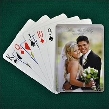 Hochzeitstagsspielkarten, Silber, Hochformat