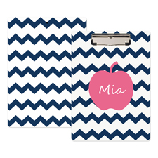 Navy Blau Apfel Wellen Personalisiertes Klemmbrett