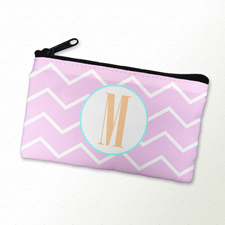 Pink Wellen Türkis Rahmen Schmicktasche Reißverschluß Personalisieren 10,2 x 17,8 cm