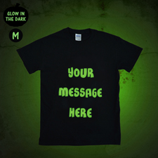 Meine Worte Grusel Leuchtendes Glow T-Shirt Personalisieren Baumwolle Größe M Medium