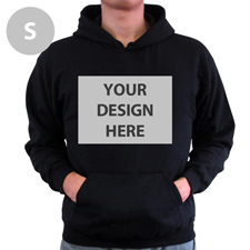 Hoodie ohne Reißverschluss Vollbild personalisiert Schwarz Größe S