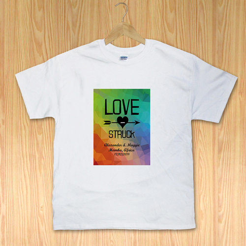 Weiß Liebe Treffer T-Shirt Hochformat Baumwolle Kleine Größe Gestalten