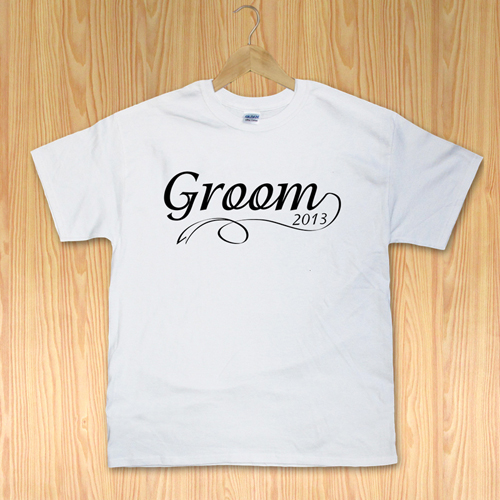 Bräutigam Mann Weiß T-Shirt Baumwolle Gestalten Kleine Größe Small