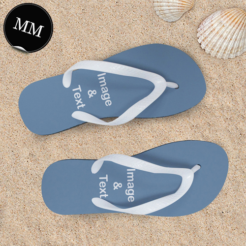 Personalisierte Strandsandalen Herren Größe M 41-43 ZWEI BILDER Weiß