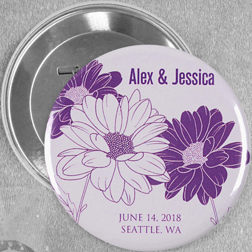 Save The Date Gänseblümchen Hochzeit Button 76mm