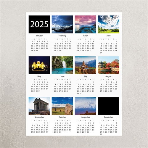 Weiße Zehner Collage Kalender Poster, 50,8 x 76,2 cm