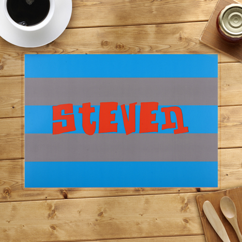 Streifen Blau Grau Personalisierter Tischset