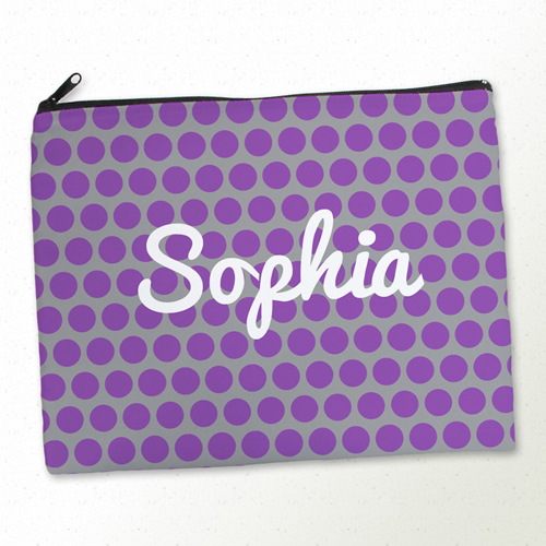 Große Punkte Purpur Kosmetiktasche 27,9 x 35,6 cm