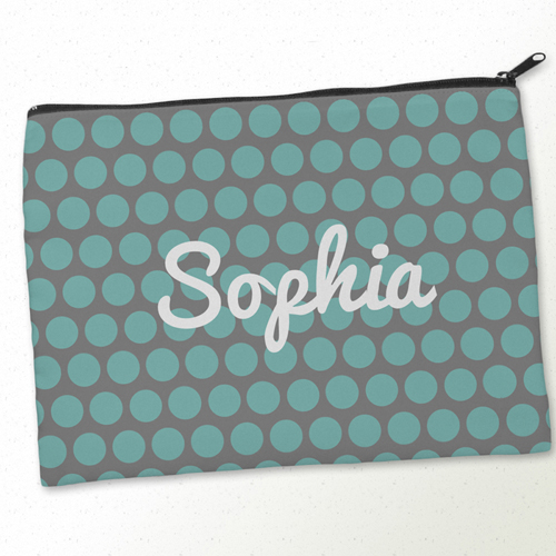 Aqua und Grau Clutch Beide Seiten Gleich Personalisieren 24,1 x 33,0 cm