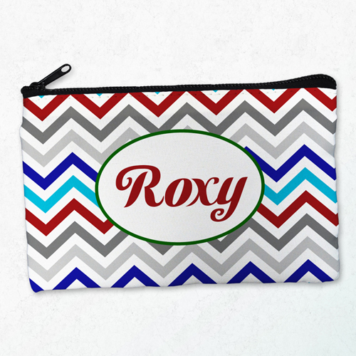 Grau Blau Rot Wellenmuster Clutch Beide Seiten gleich Gestalten 12,7 x 20,3 cm