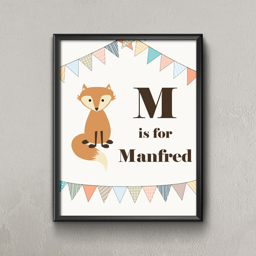 Fuchs Personalisiertes Poster für Kinder 21,6 x 27,9 cm
