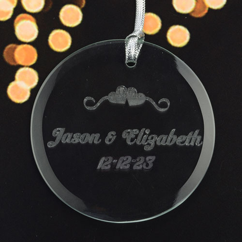 Zwei Herzen Glasschmuck Frei Gestalten Personalisieren Rund 76 mm