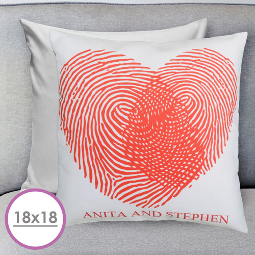 Fingerabdruck Herz Personalisierter Kissenbezug 45,7 x 45,7 cm