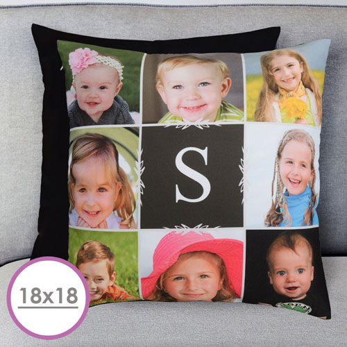 Monogramm Collage  Personalisierter Kissenbezug 45,7 x 45,7 cm