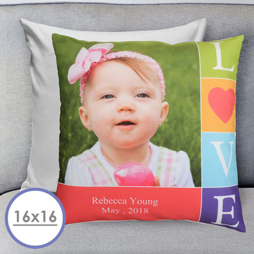 Bunte Liebe Personaliserter Kissenbezug 40,6 x 40,6 cm
