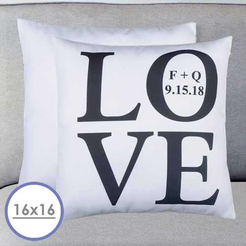 LOVE Personalisierter Kissenbezug 40,6 x 40,6 cm