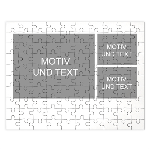 Kollagepuzzle 3 Photos, Querformat, Weiß