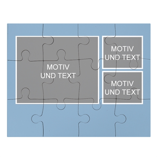 Kollagepuzzle Drei Photos Himmelblau