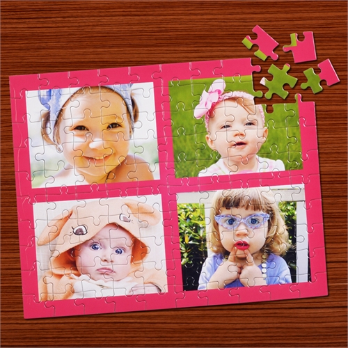 Kollagepuzzle 4 Fotos, Pink