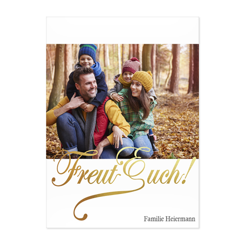 Freut Euch Gold Erhaben Geprägt Weihnachtskarte 127x178