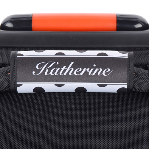 Punkte Schwarz Weiß Personalisiertes Kofferschild