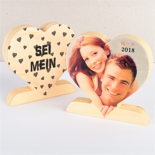 Sei mein Fotoherz aus Holz Personalisieren Kleinod