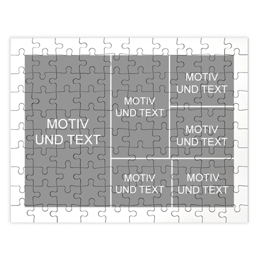 Kollagepuzzle 6 Photos, klassisch weiss