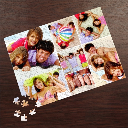 Kollagepuzzle 7 Photos, weiss