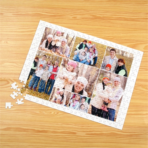 Kollagepuzzle 8 Photos, klassisch weiss