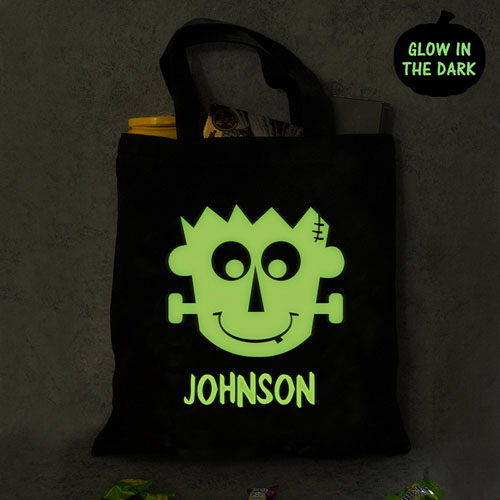 Frankenstein Leuchtet im Dunkeln Schwarze Tasche Personalisieren Leuchtende Gruselmomente