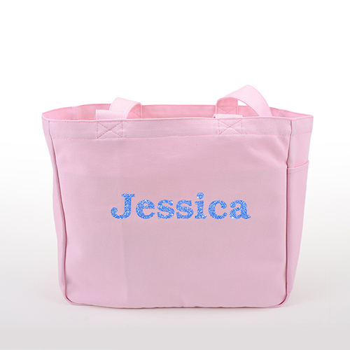 Glitzer Baumwolltasche Text Foto Personalisieren Accessoire Pink