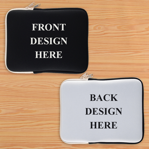 Beige New iPad & 2,3,4 Sleeve beidseitig personalisieren Querformat 195 x 250 mm Neopren
