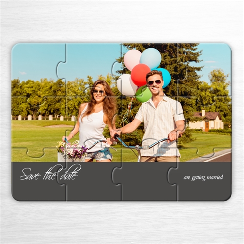 Einladung Einmalige Liebe, Fotopuzzle, Grau