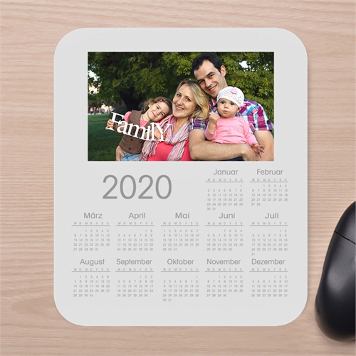 Erinnerungen Fotokalender Mauspad Weiß