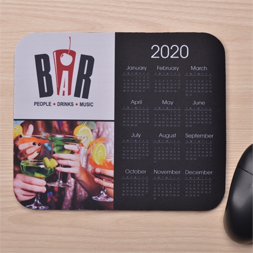 2 Fotos Kalender Kollage Mauspad Schwarz
