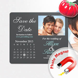 Save the Date Magnet Dunkelgrau 8,89 x 10,16 cm