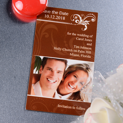 Glück Save the Date Fotomagnet 5,08 x 15,24