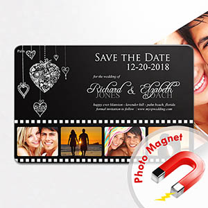 Wie im Film Fotocollage Save the Date Magnet 10,16 x 15,24 cm
