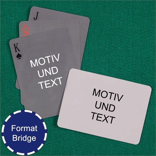 Einfache Bridgekarten mit individualisierbarer Vorder- und Rückseite Querformat