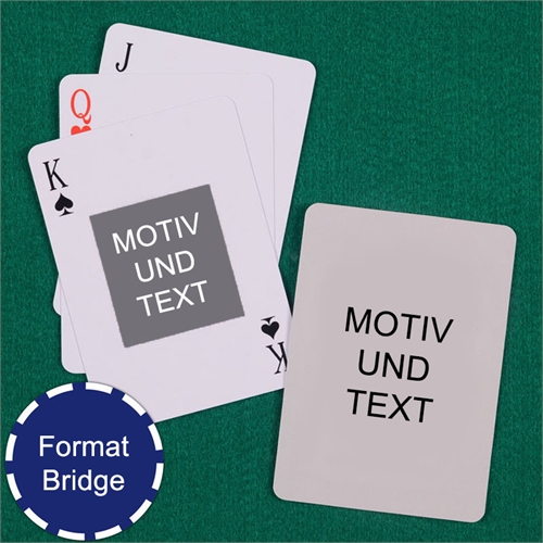 Bridgekarten mit Portraitfoto in der Mitte