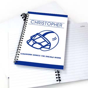 Personalisiertes Notizbuch Baseball Blau