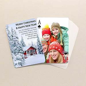 Personalisierbare Weihnachts Spielkarten Beidseitig gestalten