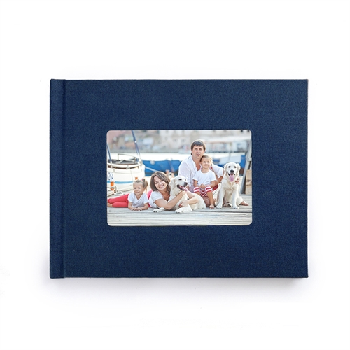 Fotobuch 21,3 x 27,9 cm Navy Blau Leinen Gebunden