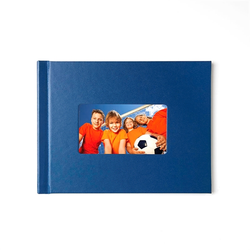 Fotobuch 21,3 x 27,9 cm Navy Blau Leder gebunden