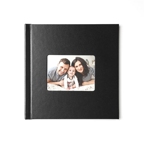 Fotobuch 30,5 x 30,5 cm SCHWARZ Leder gebunden