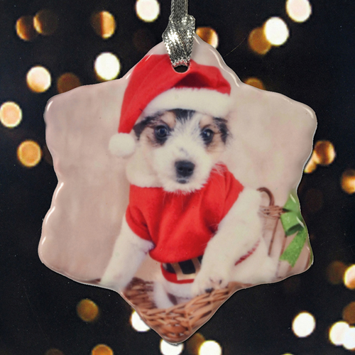 Schneeflocke Pet Foto Erinnerungen Porzellan Schmuck