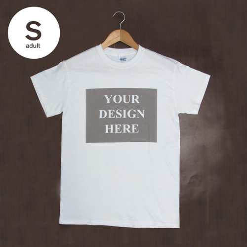 T-Shirt Weiß Baumwolle Mein Text Mein Bild Größe S für Erwachsene