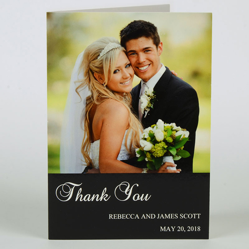 Hochzeitskarte, Hochformat 12,7 cm x 17,8 cm, Doppelkarte Schwarz